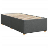 Slatted bed base with dark grey single fabric mattress