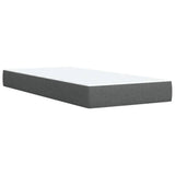 Slatted bed base with dark grey single fabric mattress