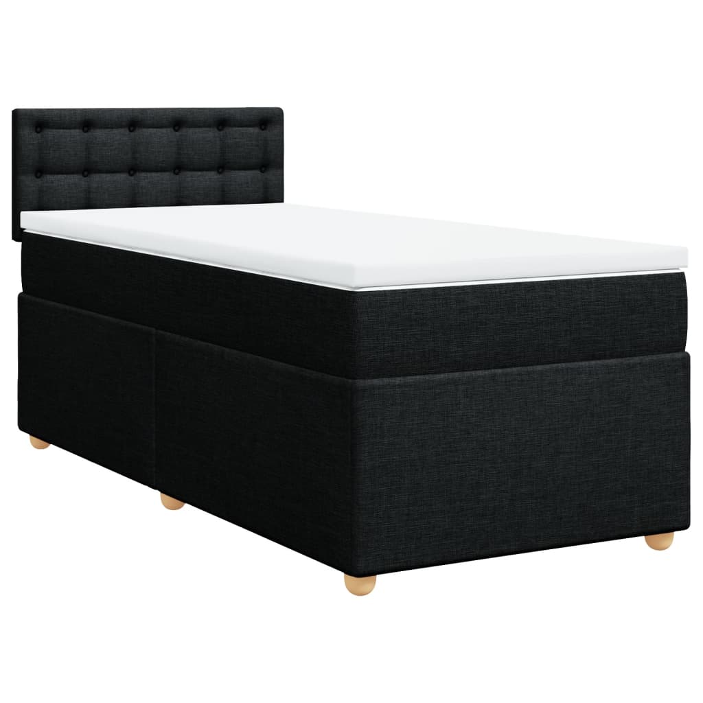 Sommier à lattes de lit avec matelas noir simple tissu