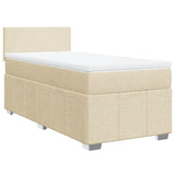 Bed slatted base with mattress Cream 80x200 cm Fabric