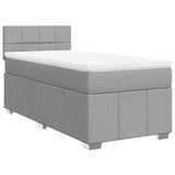 Sommier à lattes de lit avec matelas gris clair 80x200 cm tissu