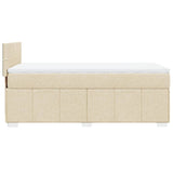 Bed slatted base with mattress Cream 80x200 cm Fabric