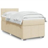 Bed slatted base with mattress Cream 80x200 cm Fabric