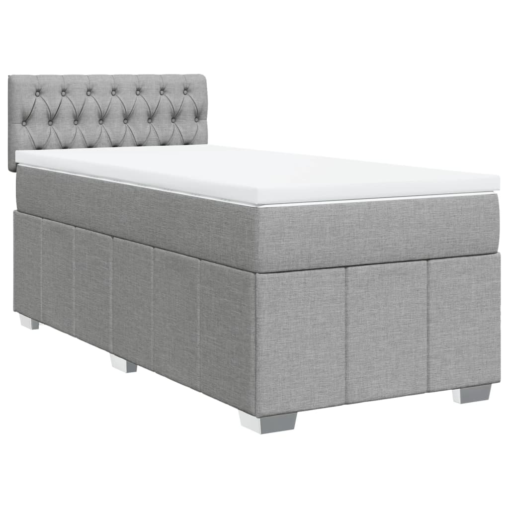 Sommier à lattes de lit avec matelas gris clair 80x200 cm tissu