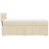 Bed slatted base with mattress Cream 80x200 cm Fabric