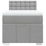 Slatted bed base with light gray mattress 80x200 cm fabric