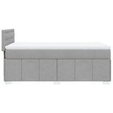 Slatted bed base with light gray mattress 80x200 cm fabric