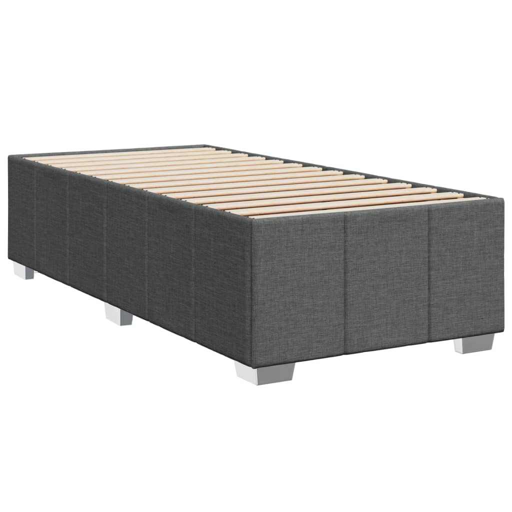 Slatted bed base with mattress Dark grey 80x200 cm Fabric