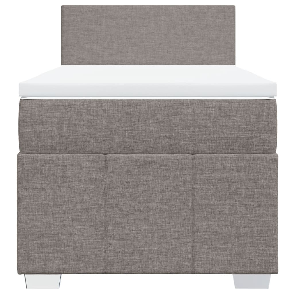 Slatted bed base with mattress Taupe 90x190 cm Fabric