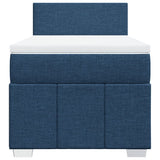 Slatted bed base with mattress Blue 90x190 cm Fabric