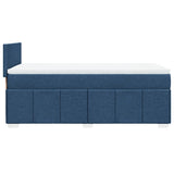 Slatted bed base with mattress Blue 90x190 cm Fabric