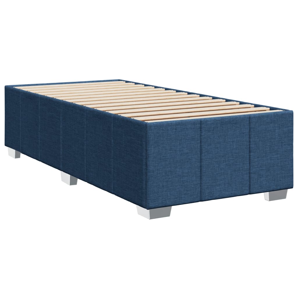 Slatted bed base with mattress Blue 90x190 cm Fabric