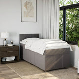 Slatted bed base with mattress Taupe 90x190 cm Fabric