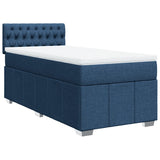 Slatted bed base with mattress Blue 90x190 cm Fabric