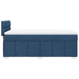 Slatted bed base with mattress Blue 90x190 cm Fabric