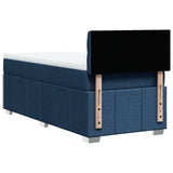 Slatted bed base with mattress Blue 90x190 cm Fabric