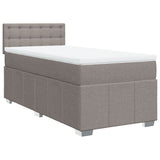 Slatted bed base with mattress Taupe 90x190 cm Fabric