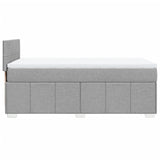 Slatted bed base with mattress Light grey 90x200 cm Fabric