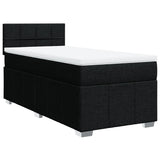 Sommier à lattes de lit avec matelas Noir 90x200 cm Tissu