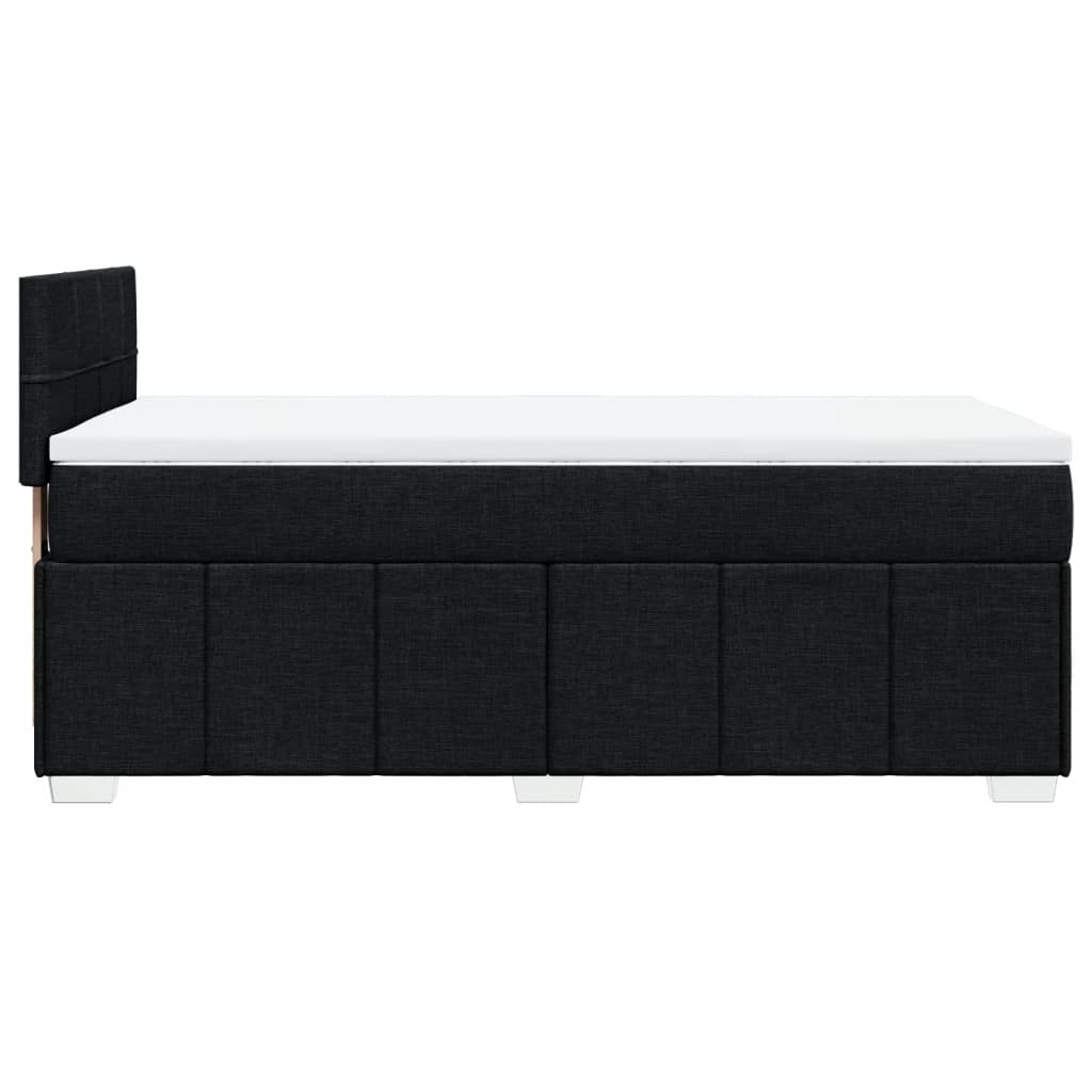 Sommier à lattes de lit avec matelas Noir 90x200 cm Tissu