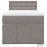 Slatted bed base with mattress Taupe 90x200 cm Fabric