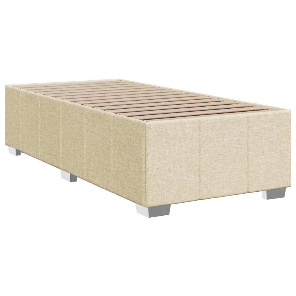 Sommier à lattes de lit avec matelas Crème 90x200 cm Tissu