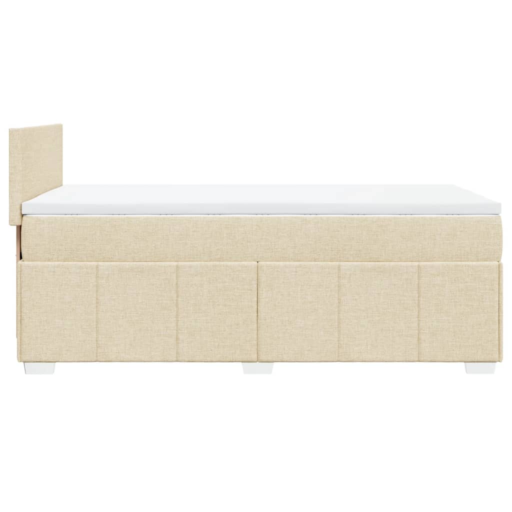 Sommier à lattes de lit avec matelas Crème 100x200 cm Tissu