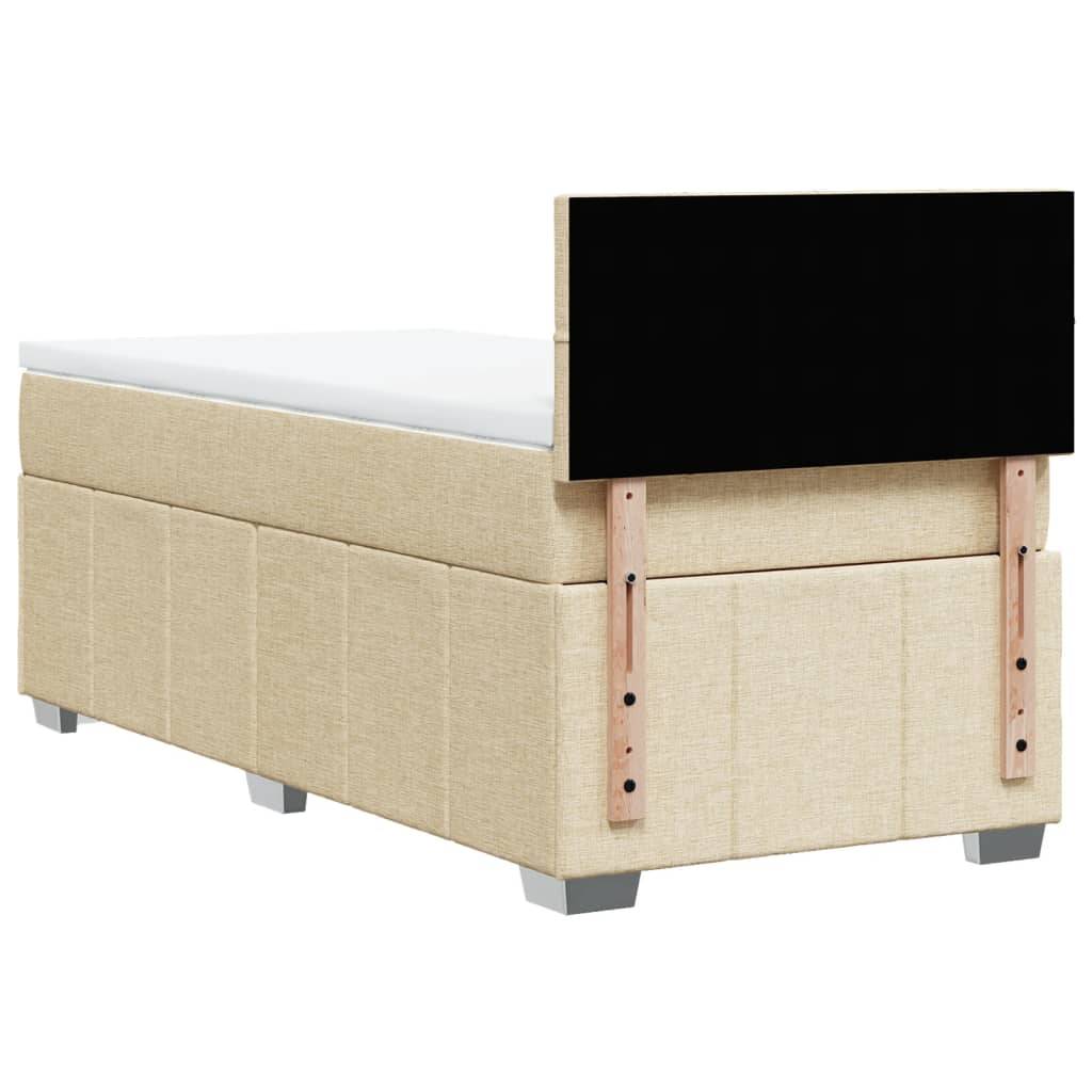 Sommier à lattes de lit avec matelas Crème 100x200 cm Tissu