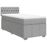 Sommier à lattes de lit avec matelas Gris clair 100x200cm Tissu