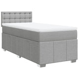 Slatted bed base with mattress Light grey 100x200cm Fabric