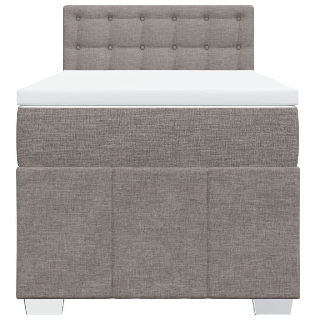 Sommier à lattes de lit avec matelas Taupe 100x200 cm Tissu