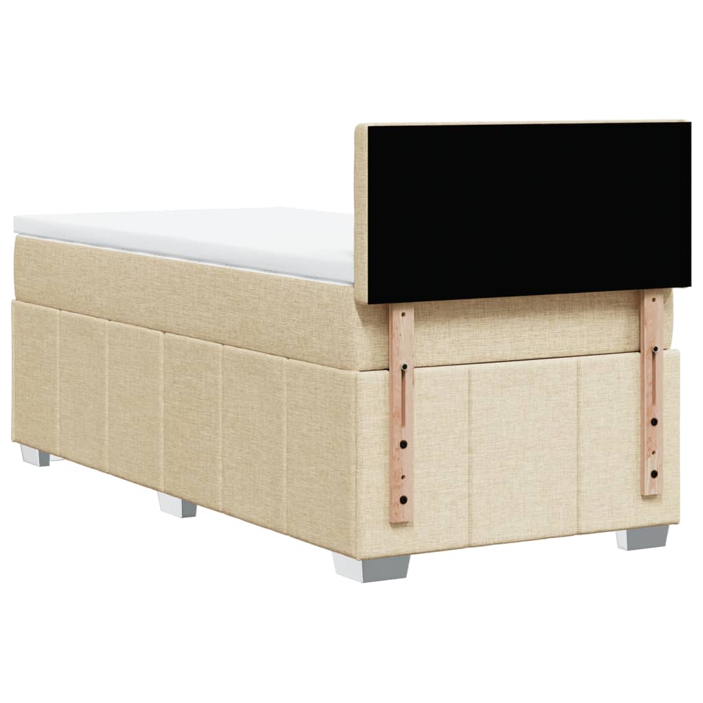 Sommier à lattes de lit avec matelas Crème 100x200 cm Tissu