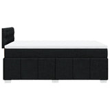 Slatted bed base with black mattress 120x190 cm fabric