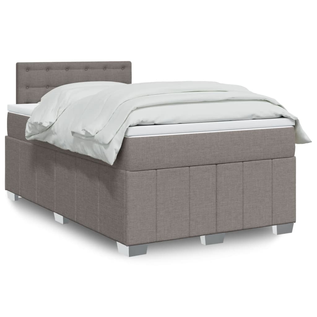 Sommier à lattes de lit avec matelas taupe 120x190 cm tissu