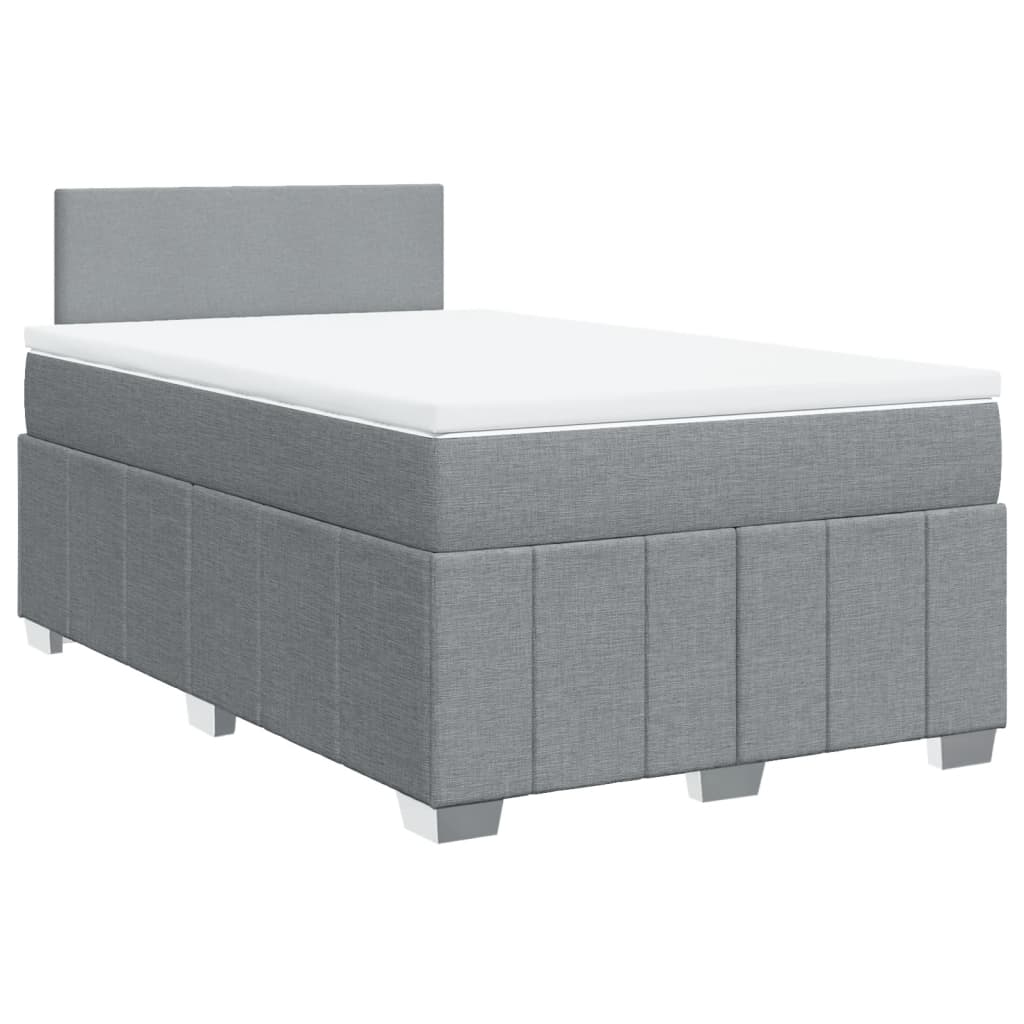 Sommier à lattes de lit avec matelas Gris clair 120x200cm Tissu