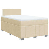 Bed slatted base with mattress Cream 120x200 cm Fabric