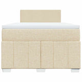 Bed slatted base with mattress Cream 120x200 cm Fabric