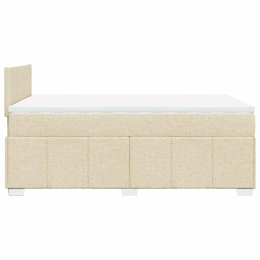 Bed slatted base with mattress Cream 120x200 cm Fabric