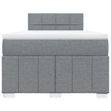 Slatted bed base with mattress Light grey 120x200cm Fabric