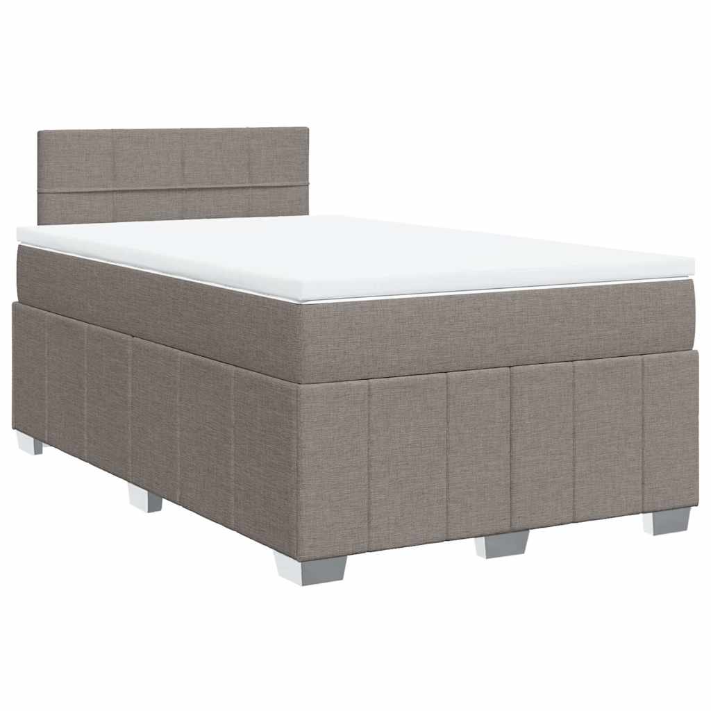 Sommier à lattes de lit avec matelas Taupe 120x200 cm Tissu