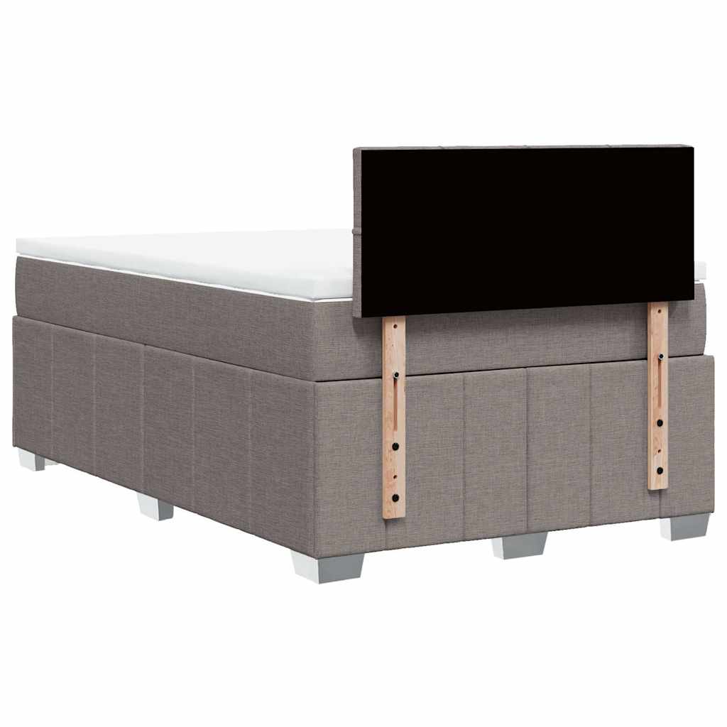 Sommier à lattes de lit avec matelas Taupe 120x200 cm Tissu