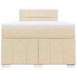 Bed slatted base with mattress Cream 120x200 cm Fabric