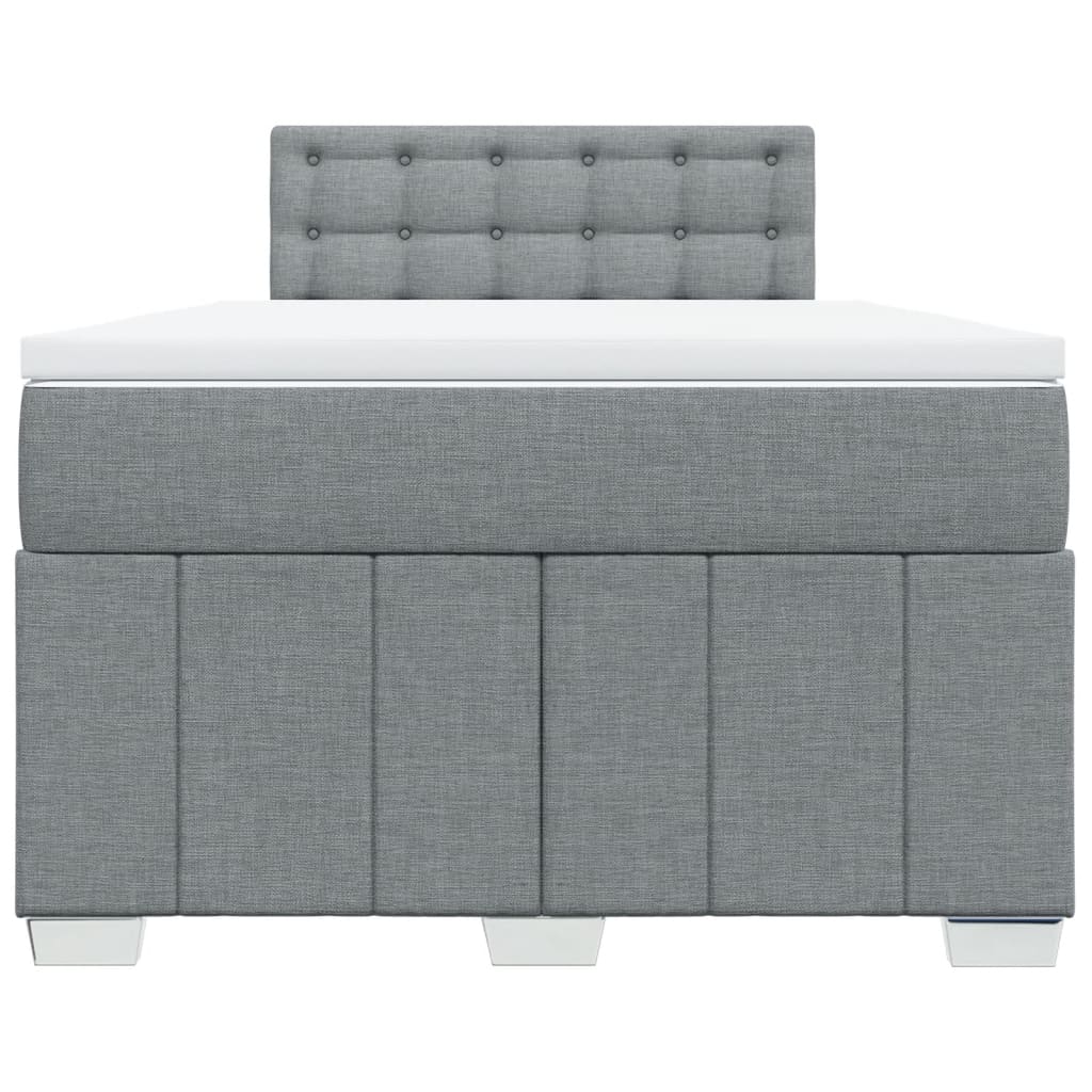 Slatted bed base with mattress Light grey 120x200cm Fabric