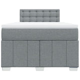 Slatted bed base with mattress Light grey 120x200cm Fabric