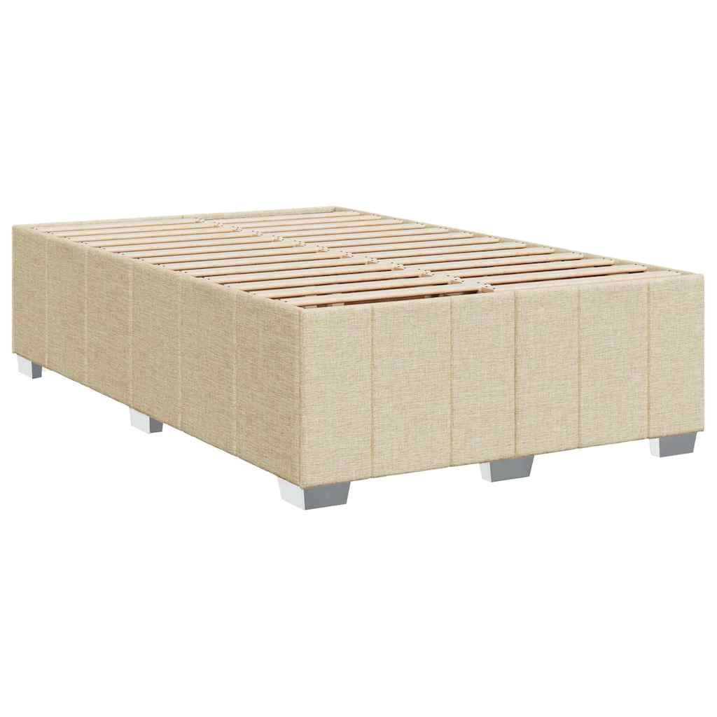 Sommier à lattes de lit avec matelas Crème 120x200 cm Tissu