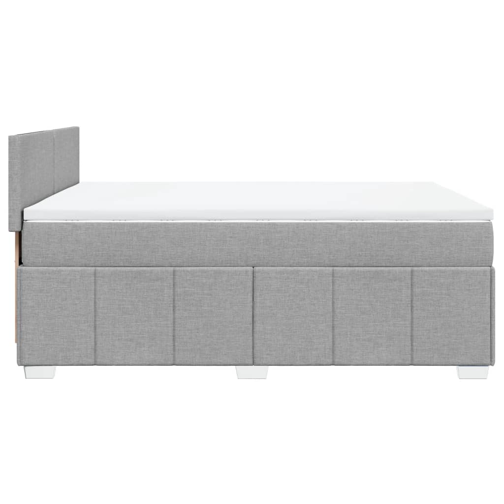 Sommier à lattes de lit avec matelas Gris clair 140x190cm Tissu