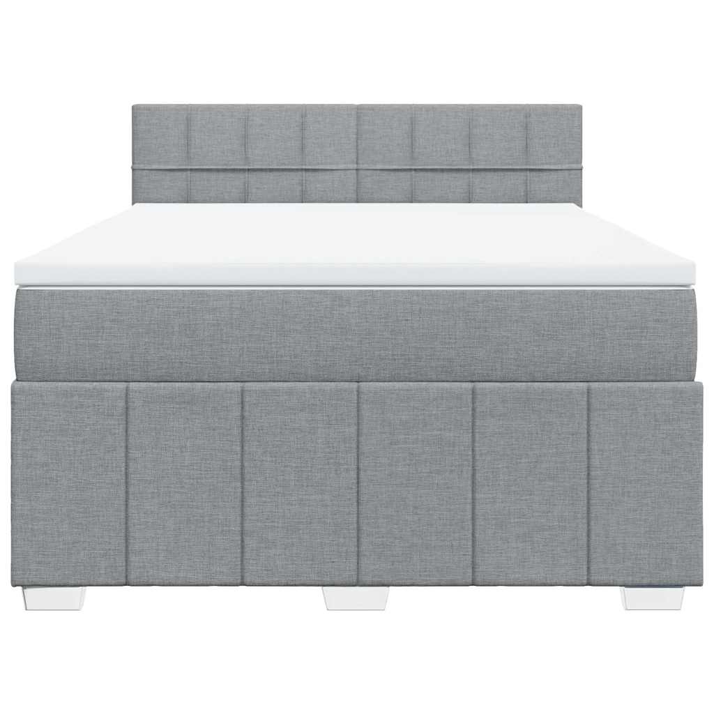 Sommier à lattes de lit avec matelas Gris clair 140x190cm Tissu