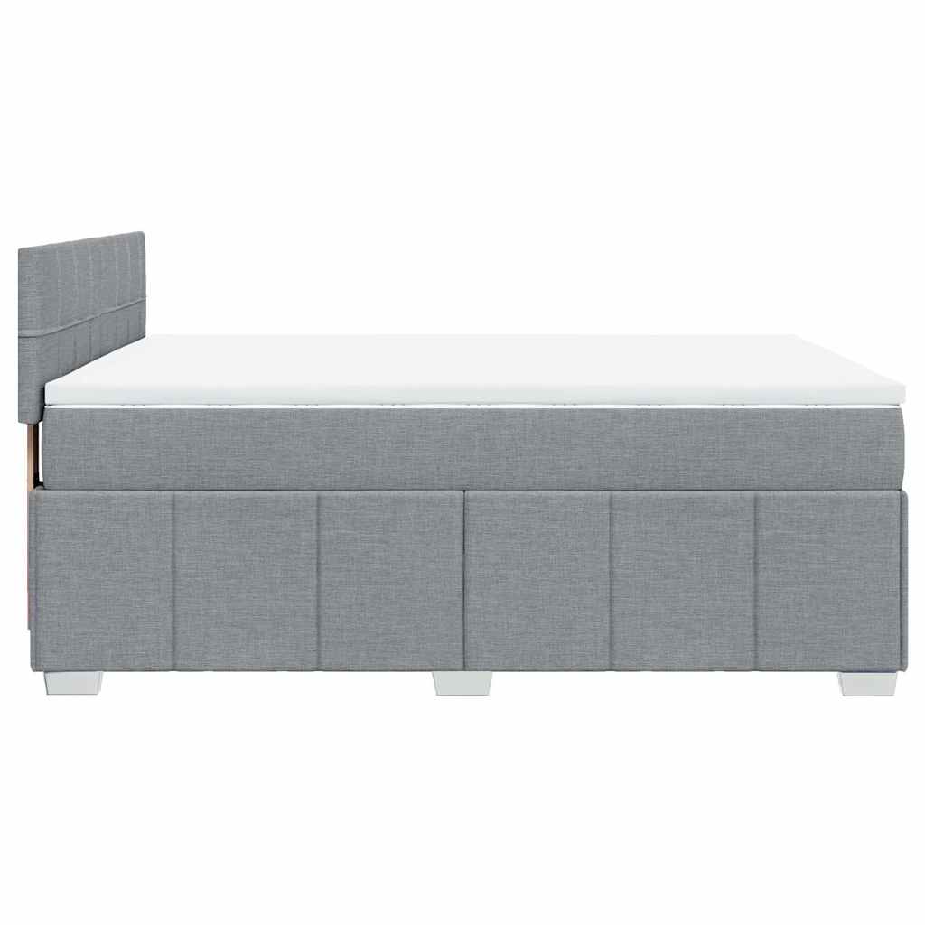 Sommier à lattes de lit avec matelas Gris clair 140x190cm Tissu