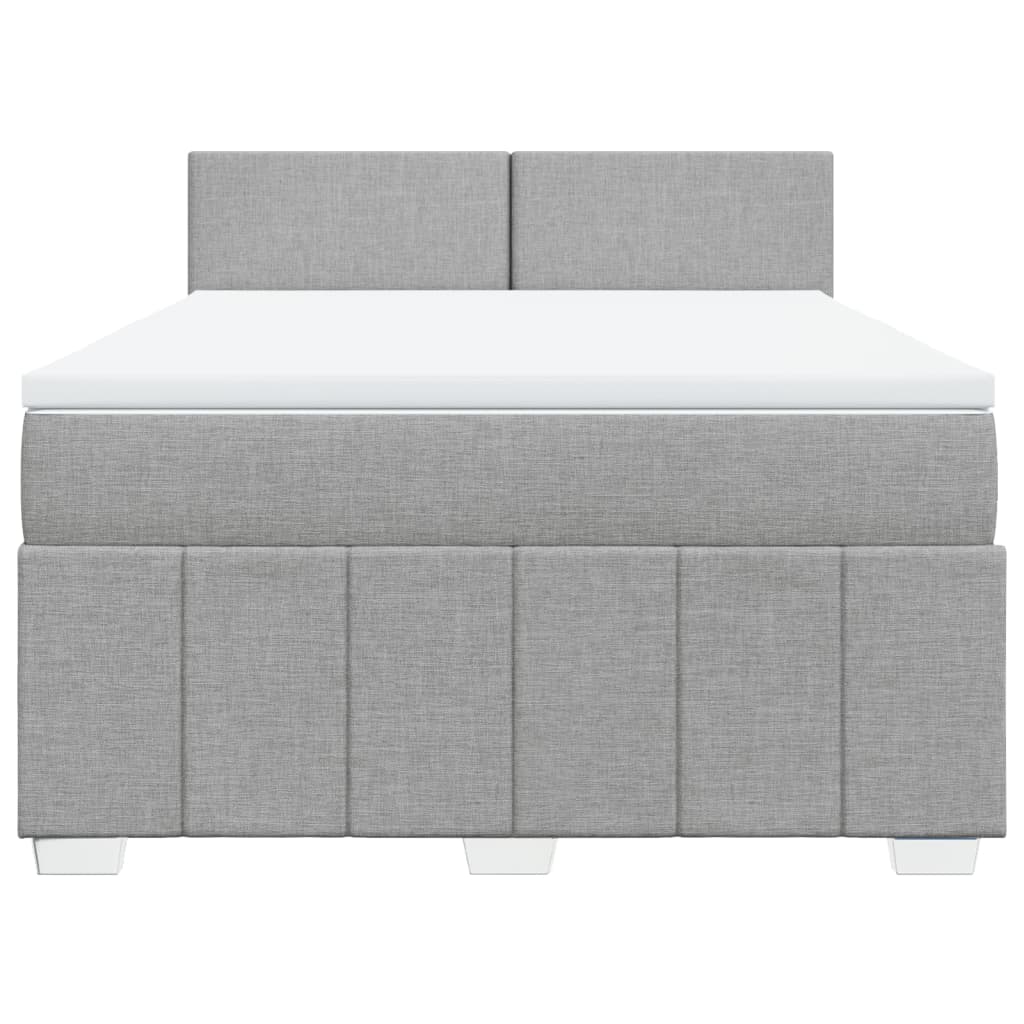 Sommier à lattes de lit avec matelas Gris clair 140x200cm Tissu