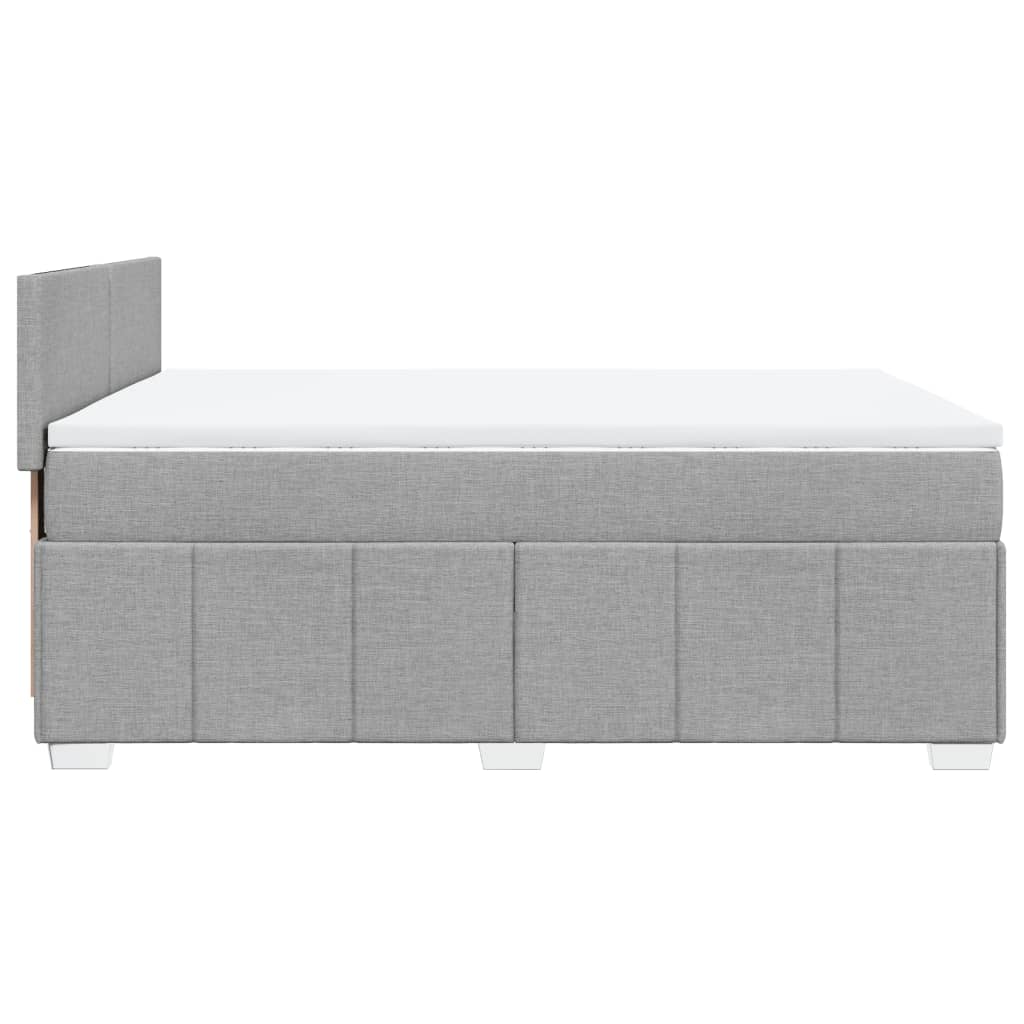 Sommier à lattes de lit avec matelas Gris clair 140x200cm Tissu